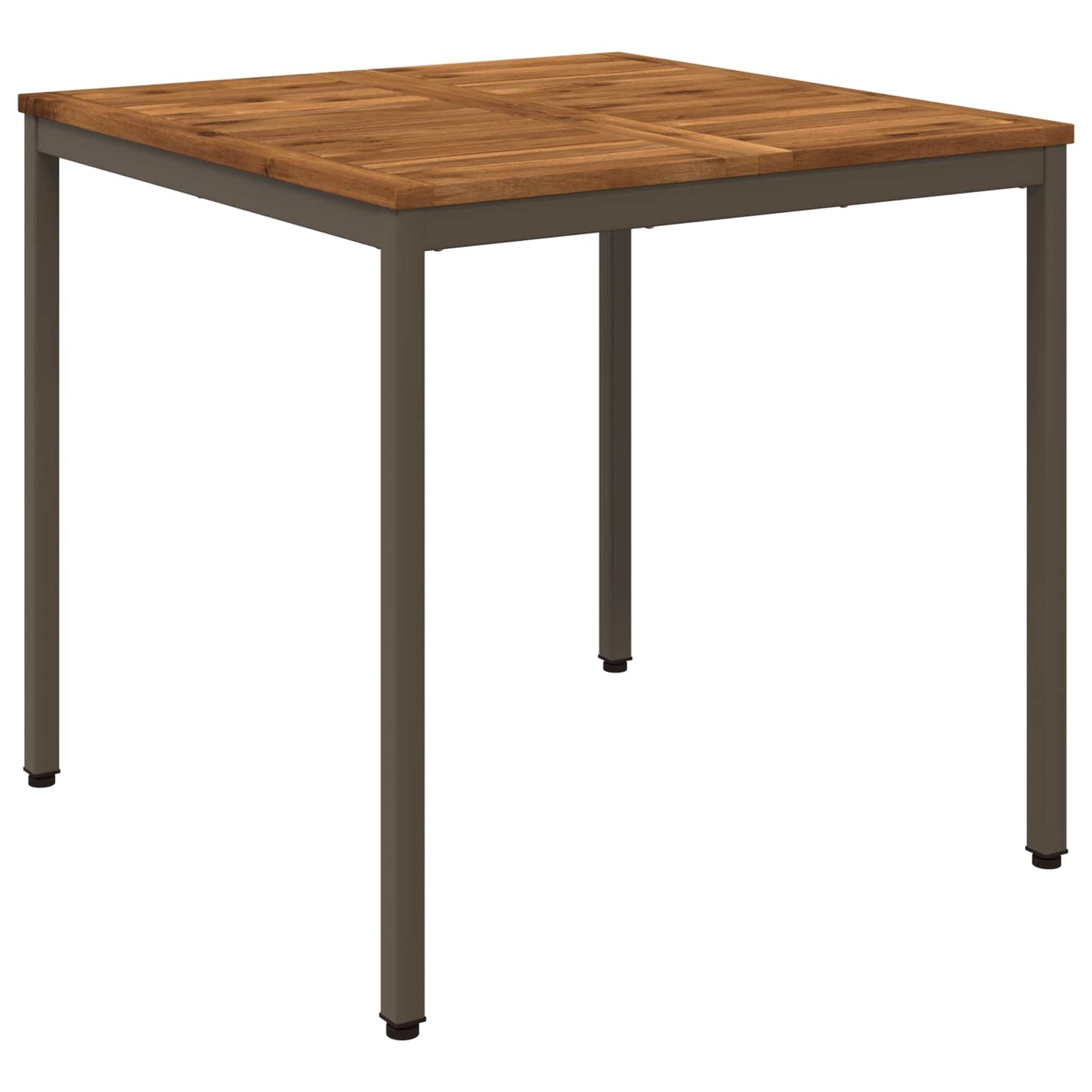 Garden Dinner Table Natural and Coffee 80 x 80.5 x 75 cm