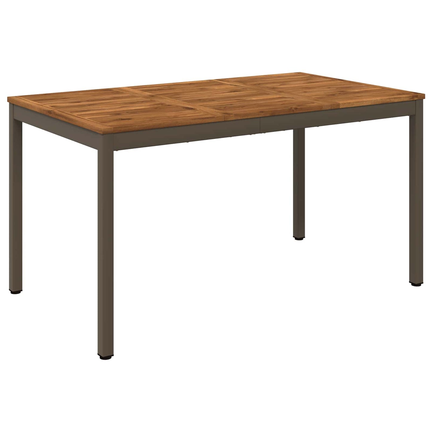 Garden Dinner Table Natural and Coffee 141 x 80.5 x 75 cm