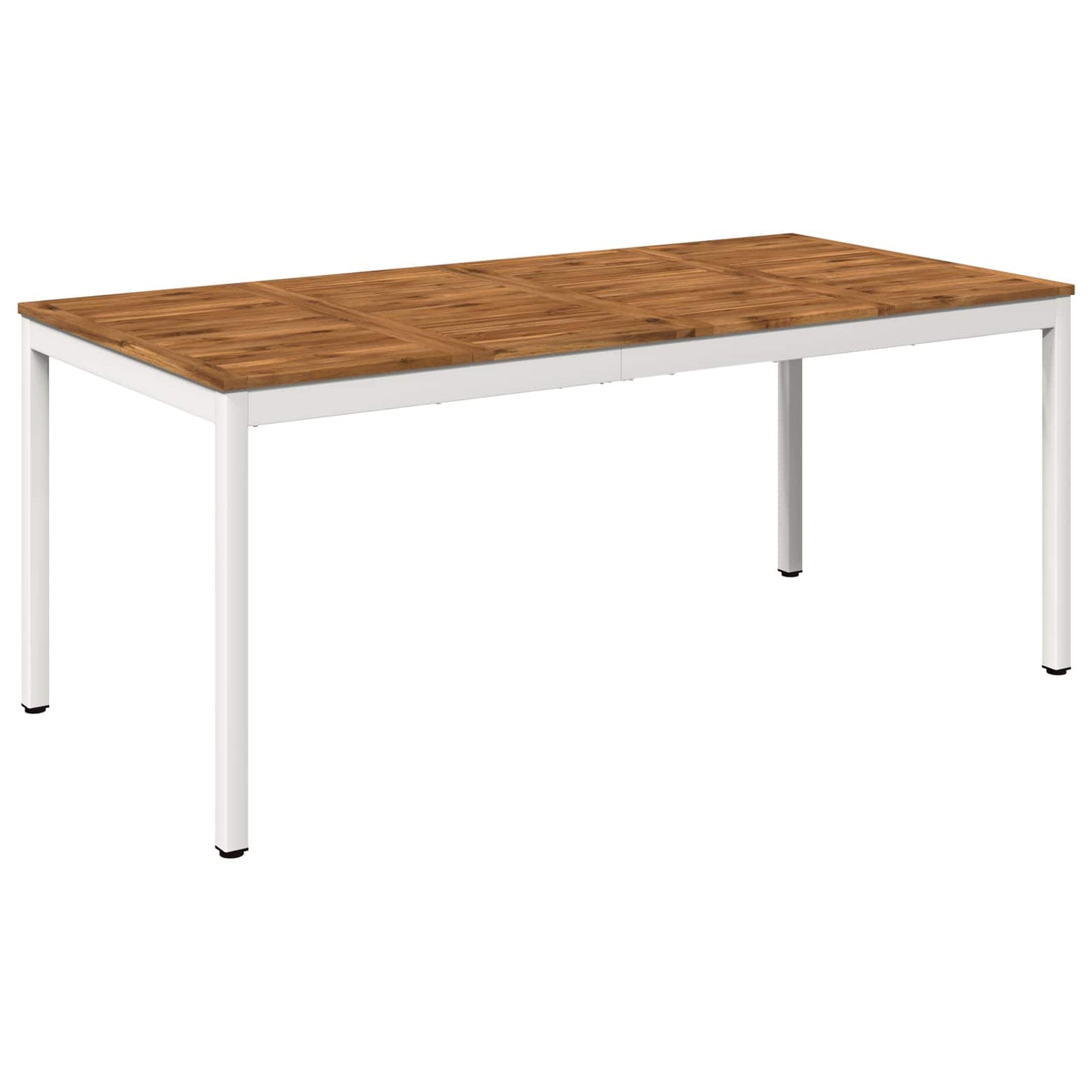 Garden Dinner Table Natural and White 147 x 88.5 x 75 cm