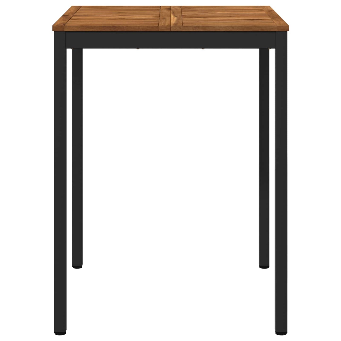 Garden Bar Table Natural and Black 80 x 80.5 x 105 cm