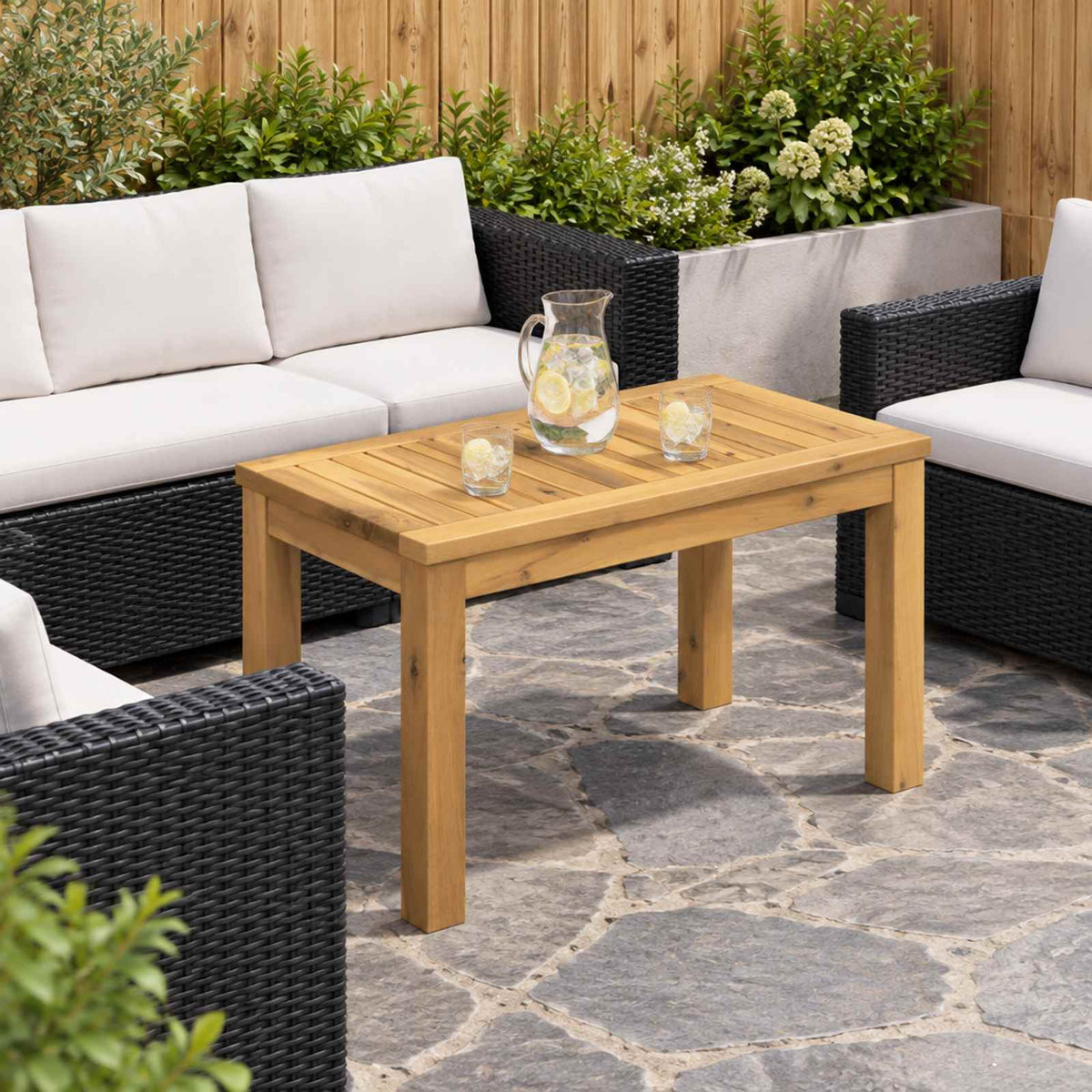 Coffee Table White 60.5 x 30 x 36 cm Solid Acacia Wood