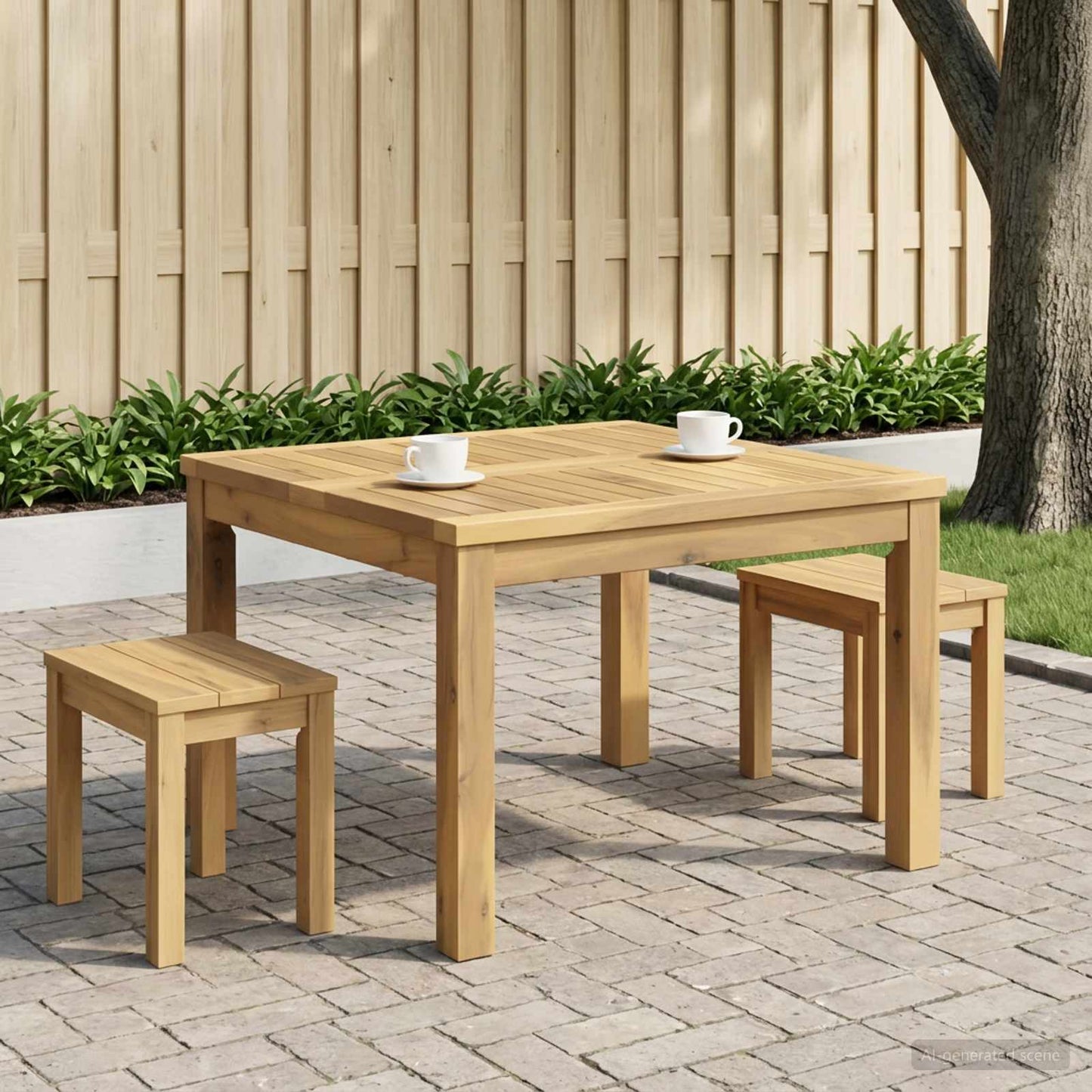 Coffee Table White 60 x 60.5 x 36 cm Solid Acacia Wood