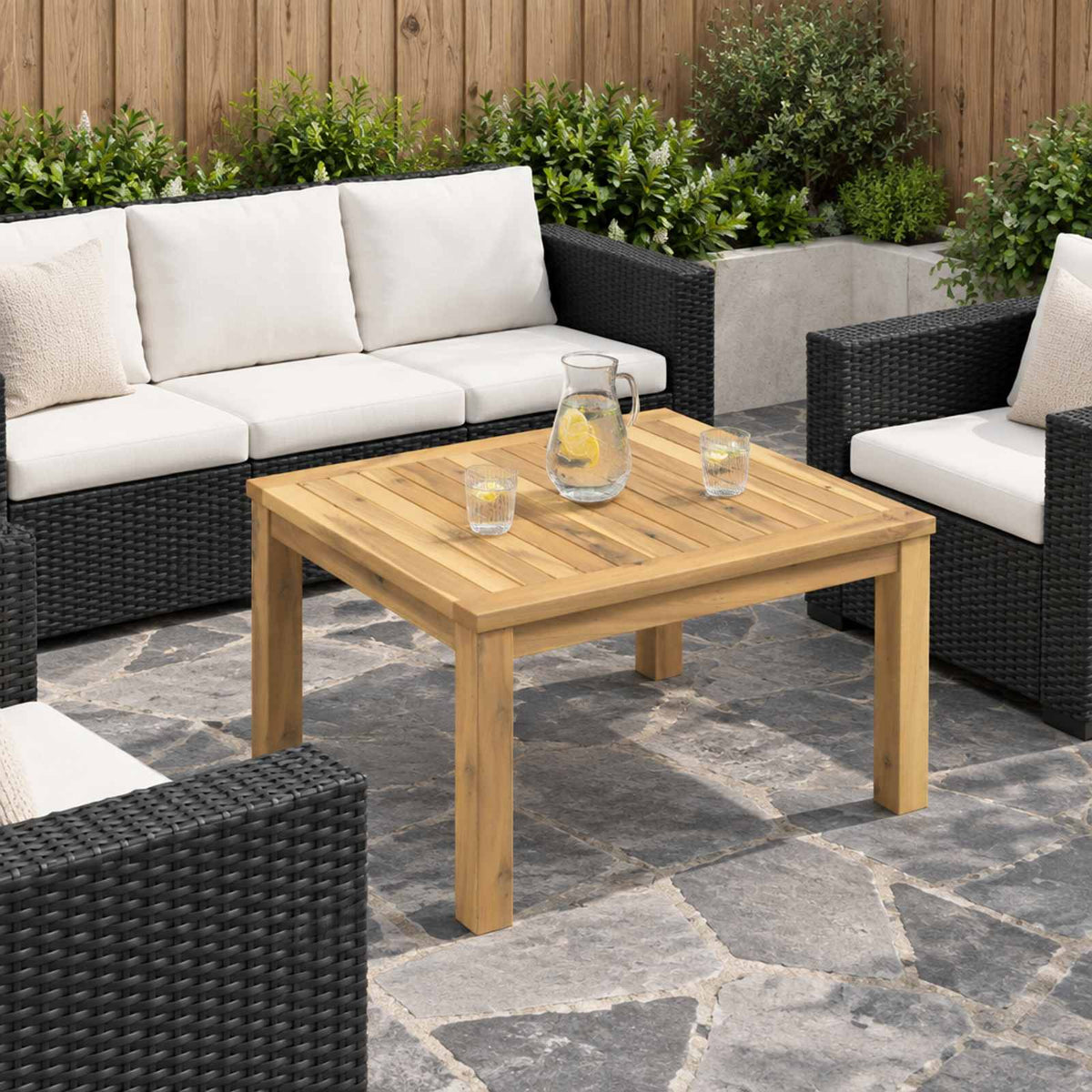Coffee Table White 49 x 60.5 x 36 cm Solid Acacia Wood