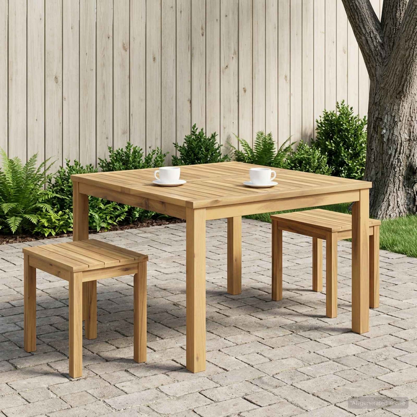 Coffee Table White 100 x 100.5 x 45 cm Solid Acacia Wood