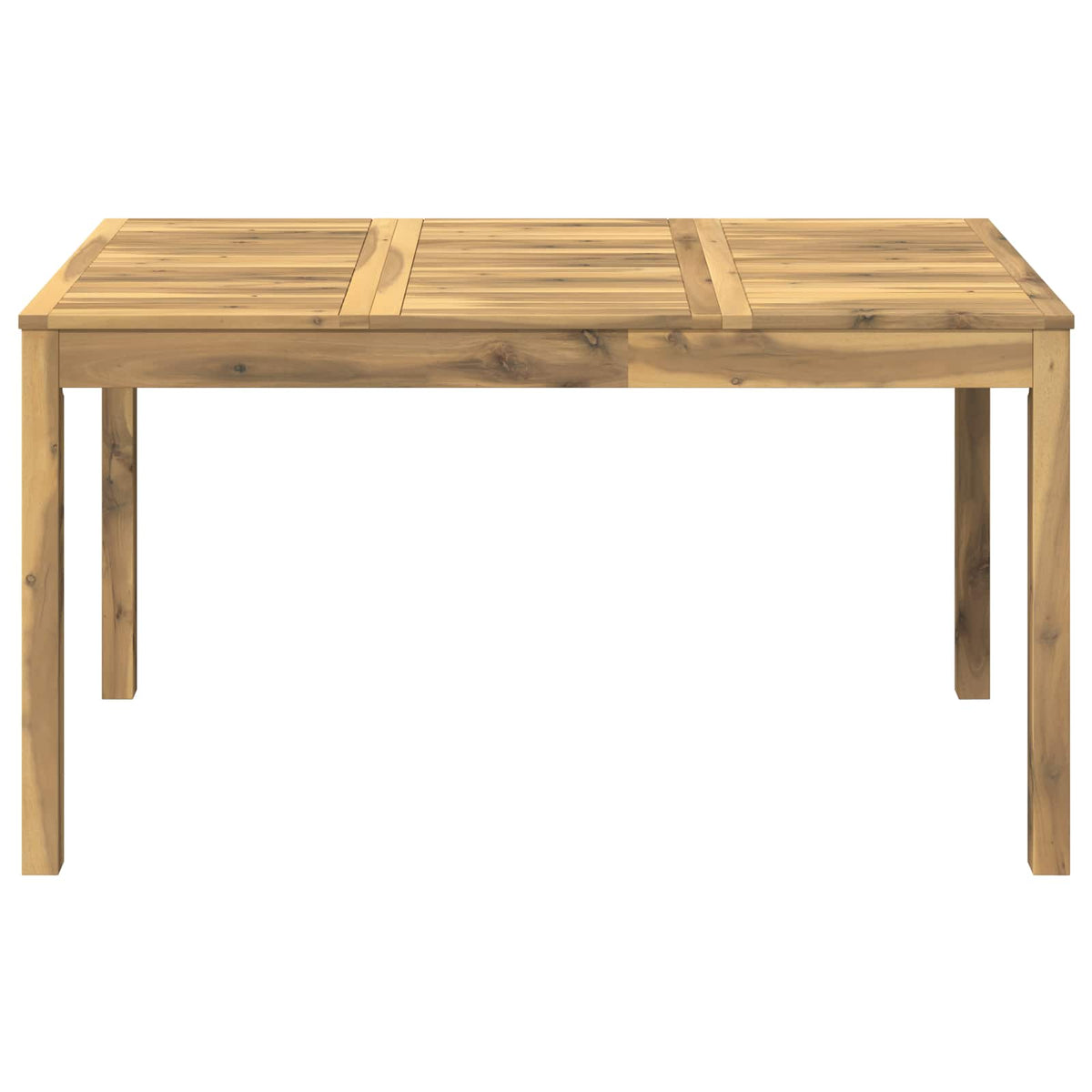 Garden Dinner Table White 141 x 80.5 x 75 cm Solid Acacia Wood