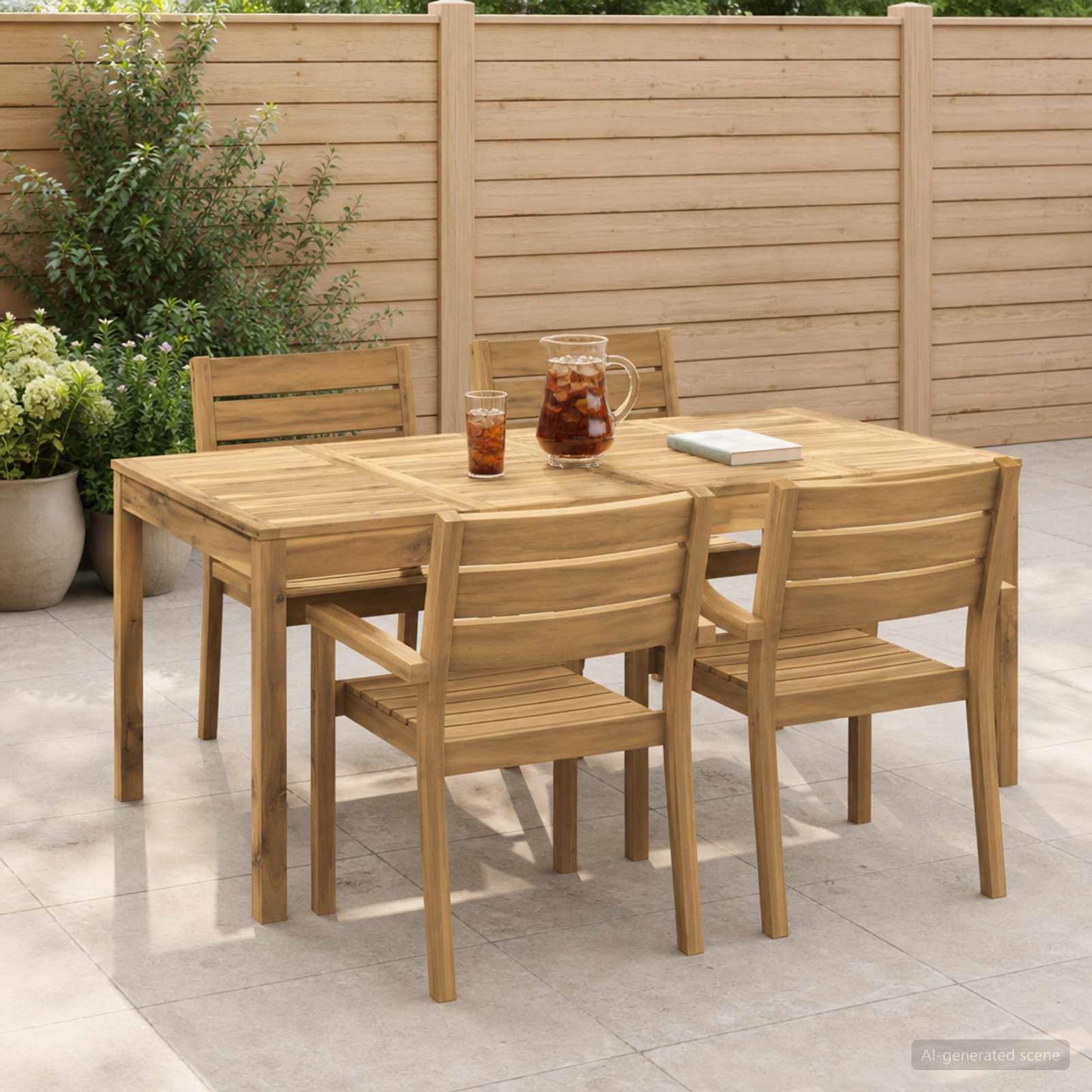 Garden Dinner Table White 180 x 88.5 x 75 cm Solid Acacia Wood