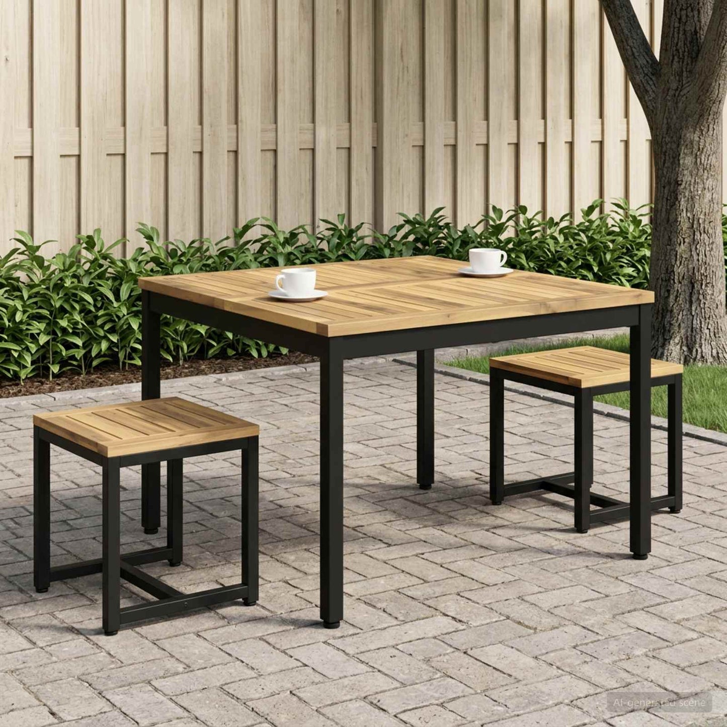 Coffee Table White and Black 80 x 80.5 x 45 cm