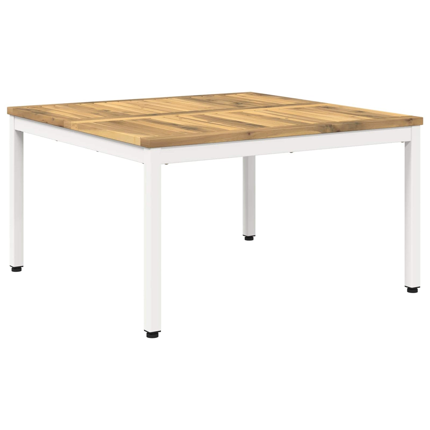 Coffee Table White 80 x 80.5 x 45 cm Solid Acacia Wood