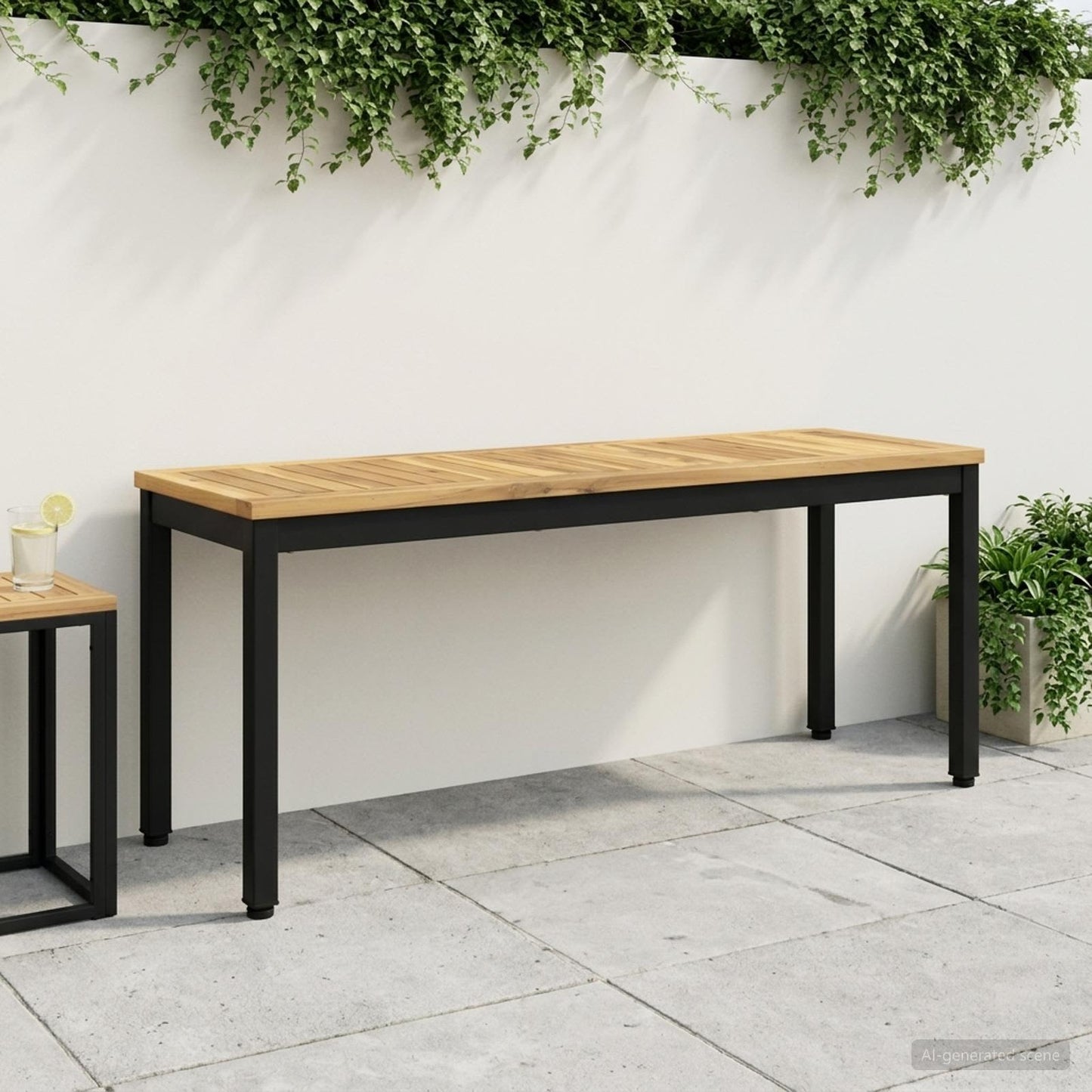 Garden Bench 108.5 x 35 x 45 cm Solid Acacia Wood Rectangular