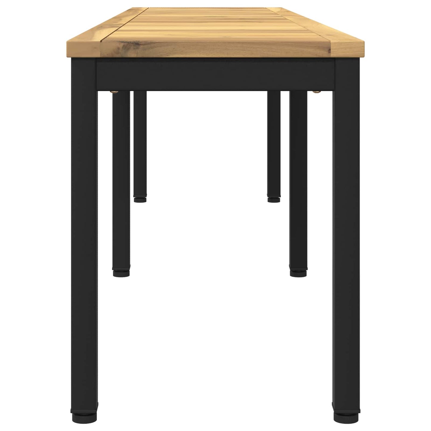 Garden Bench 161 x 35 x 45 cm Solid Acacia Wood White and Black