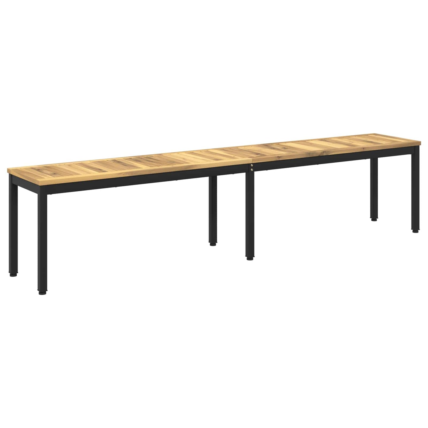 Garden Bench 201 x 35 x 45 cm Solid Acacia Wood White and Black