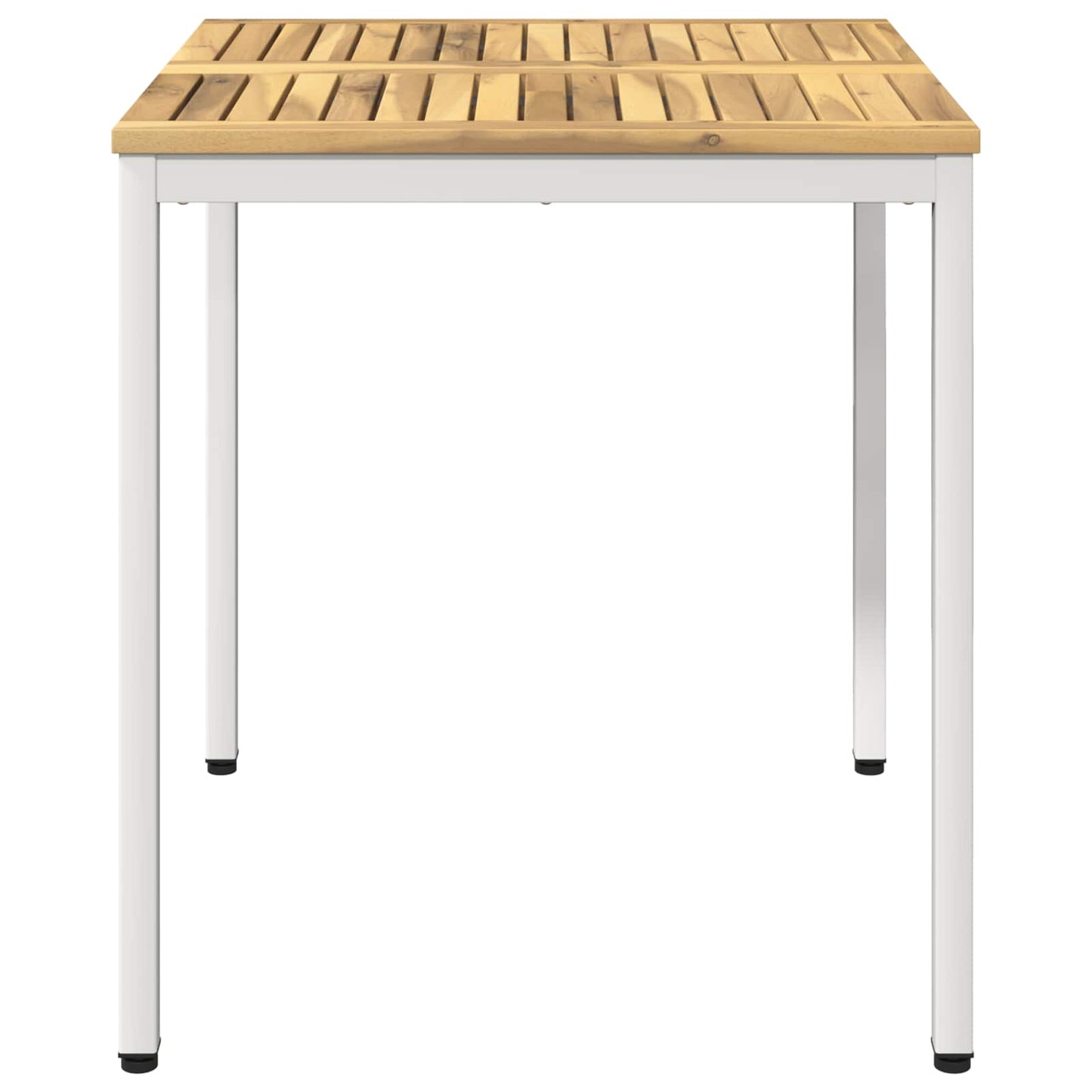 Garden Dinner Table White 70 x 68.5 x 75 cm Solid Acacia Wood