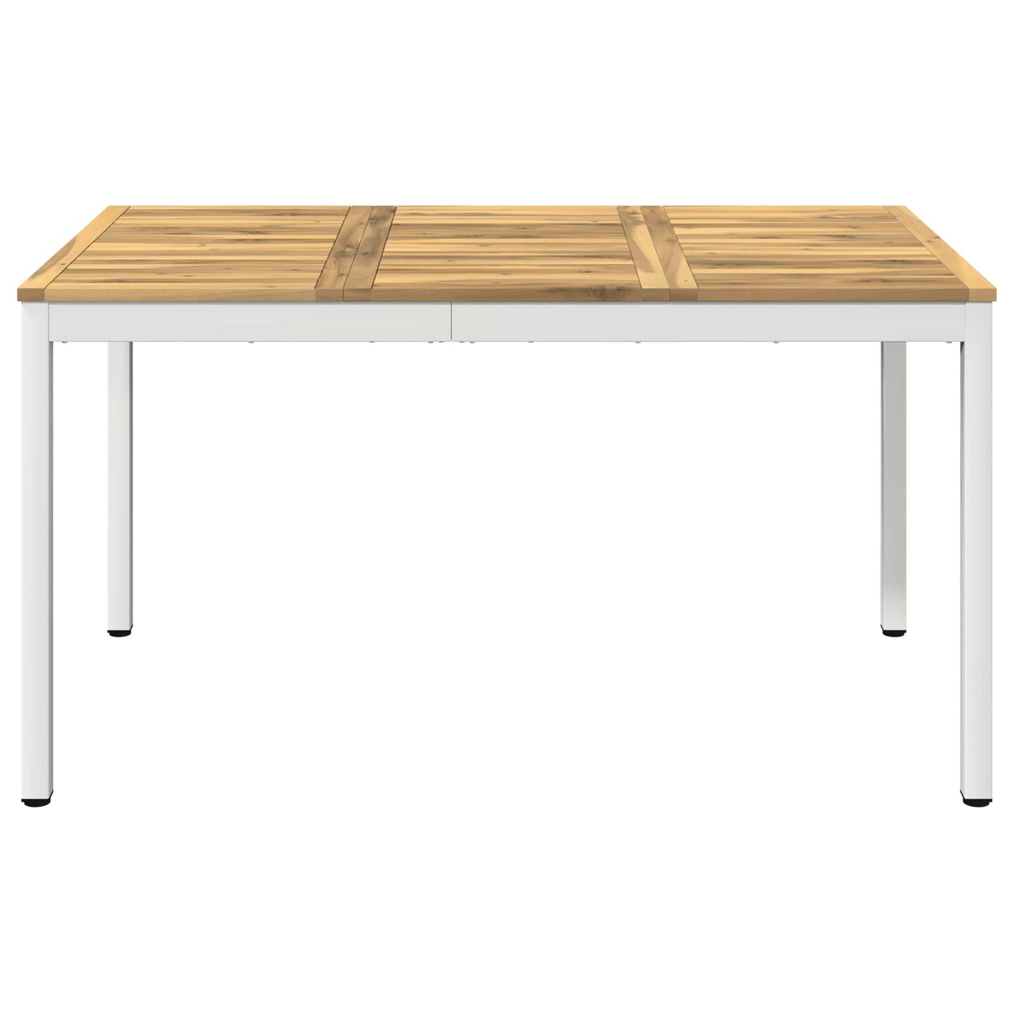 Garden Dinner Table White 141 x 80.5 x 75 cm Solid Acacia Wood