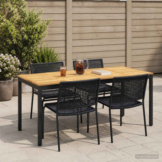 Garden Dinner Table White and Black 147 x 88.5 x 75 cm