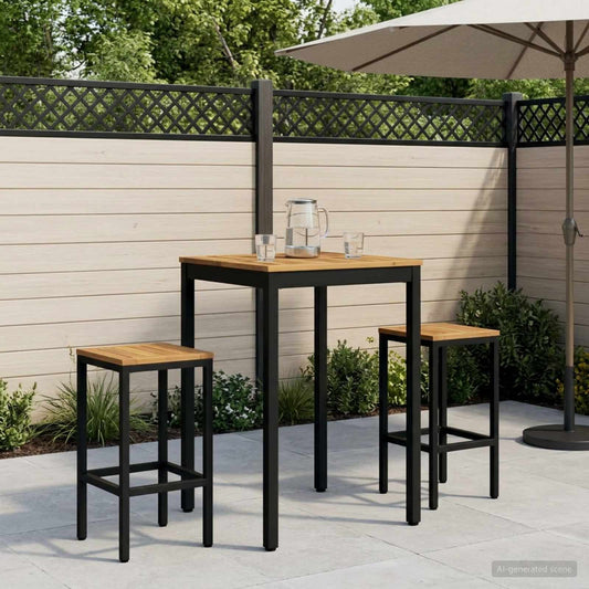 Garden Bar Table NAARDEN White and Black 60 x 60.5 x 105 cm