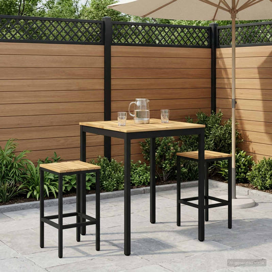 Garden Bar Table NAARDEN White and Black 80 x 80.5 x 105 cm