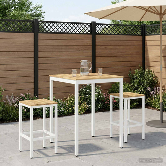 Garden Bar Table NAARDEN White 80 x 80.5 x 105 cm