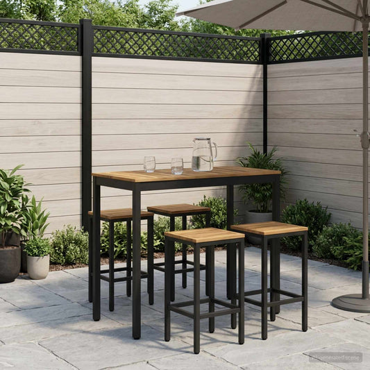 Garden Bar Table NAARDEN White and Black 108.5 x 55 x 105 cm