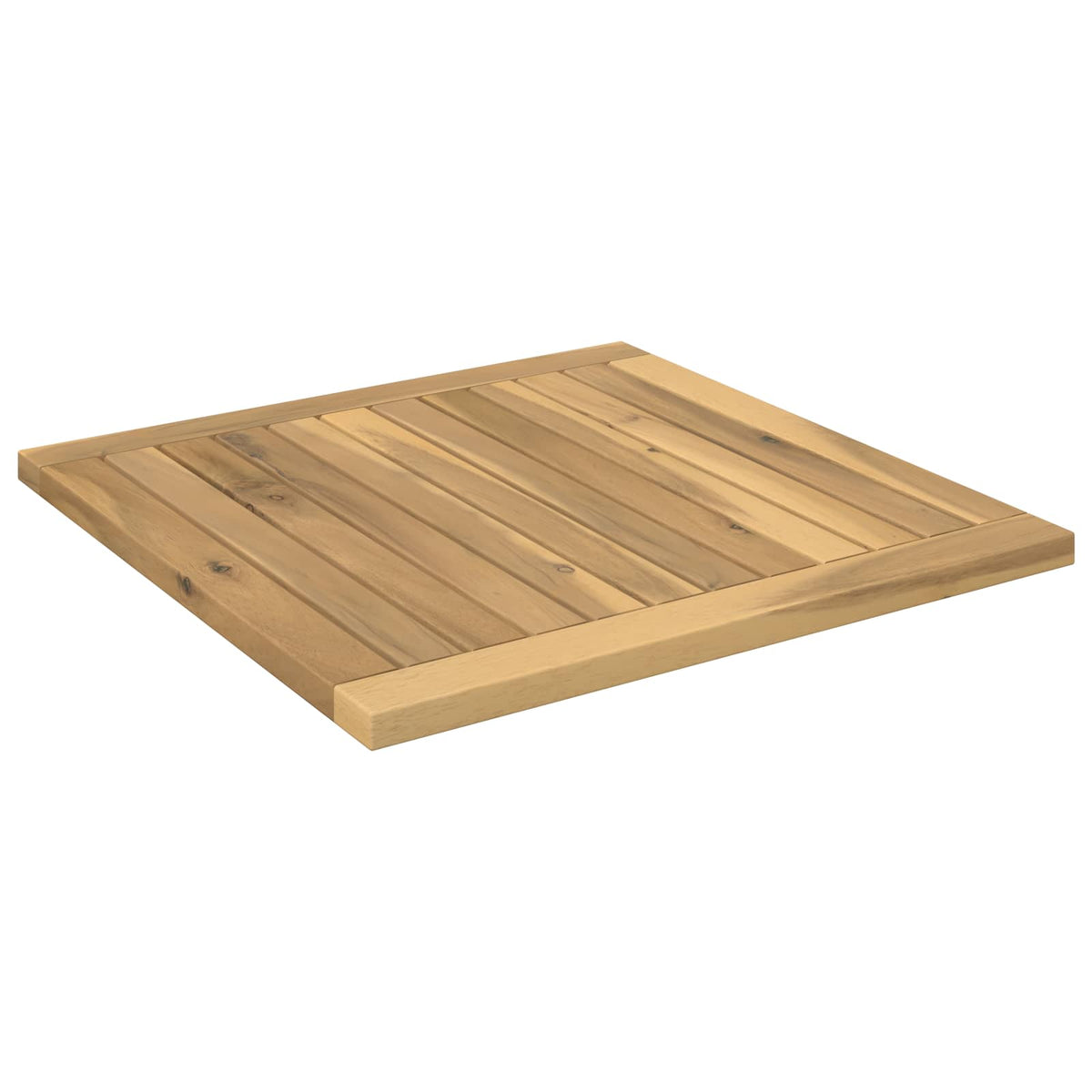 Table Top 48.5 x 49 x 2 cm Rectangular Solid Acacia Wood White