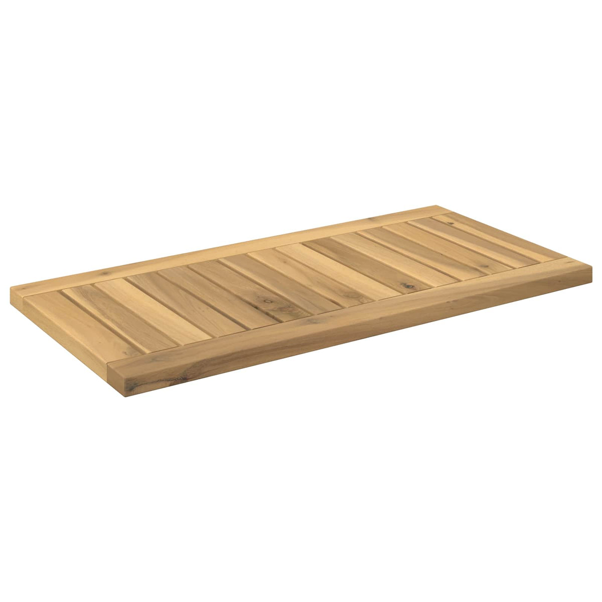 Table Top 60.5 x 30 x 2 cm Rectangular Solid Acacia Wood White