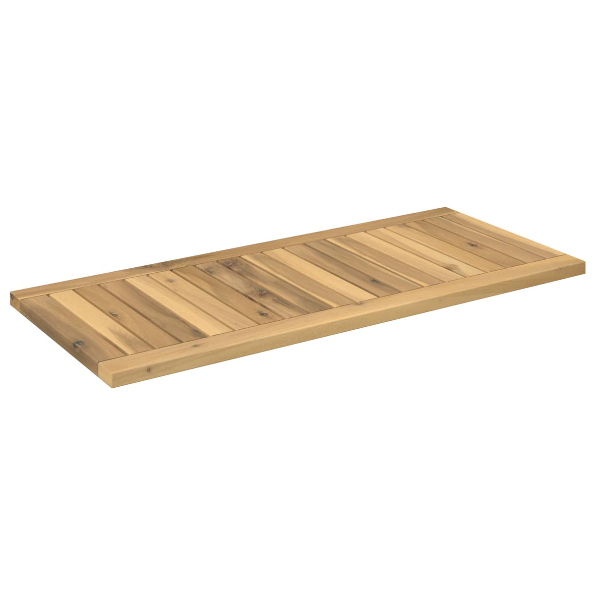Table Top 80.5 x 35 x 2 cm Rectangular Solid Acacia Wood White
