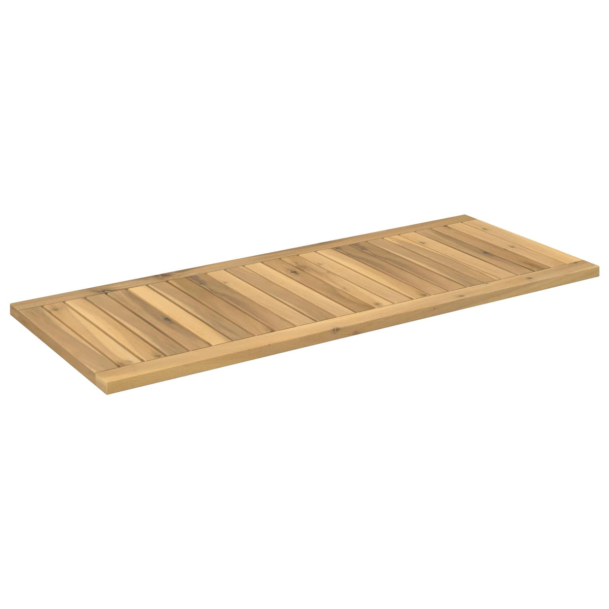 Table Top 100.5 x 40 x 2 cm Rectangular Solid Acacia Wood White