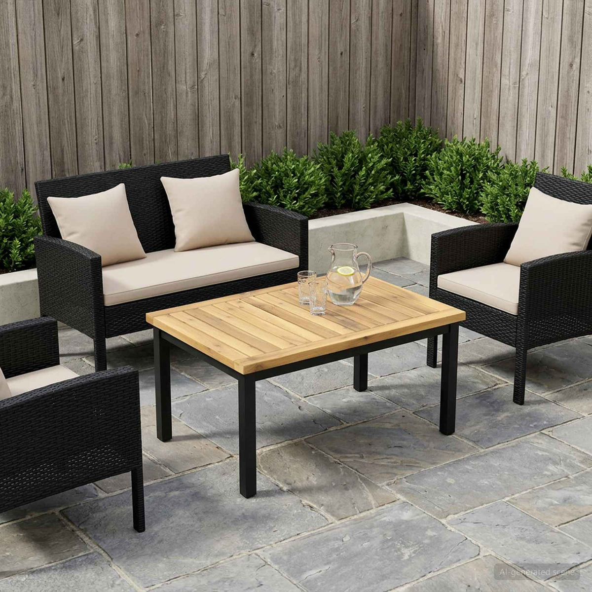 Table Top 60.5 x 49 x 2 cm Rectangular Solid Acacia Wood White