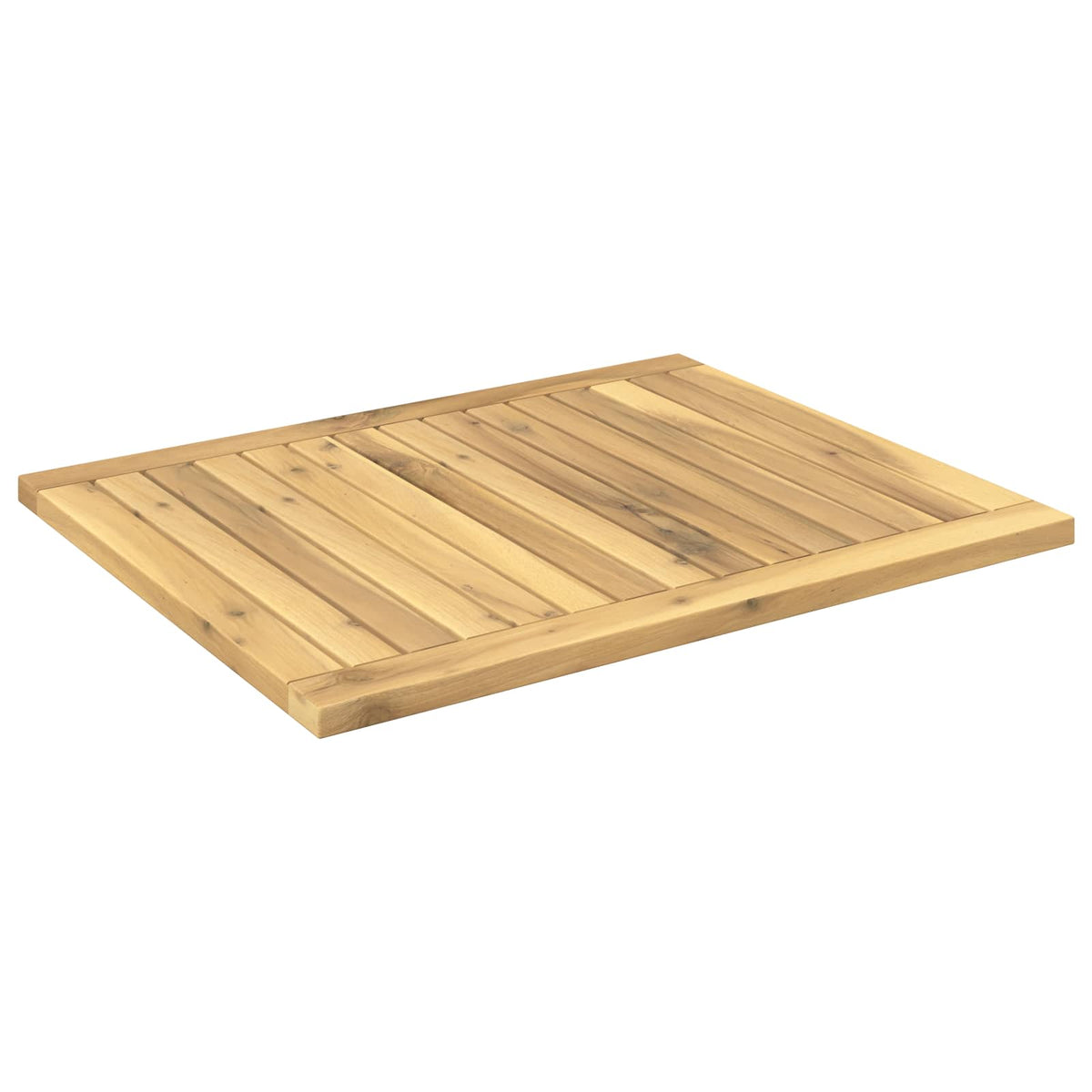 Table Top 60.5 x 49 x 2 cm Rectangular Solid Acacia Wood White