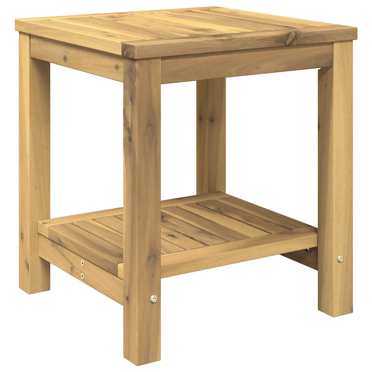 Coffee Table White 40.5 x 40 x 45 cm Solid Acacia Wood