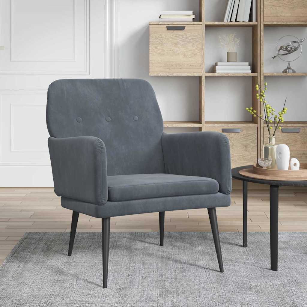 Armchair Dark Grey Velvet