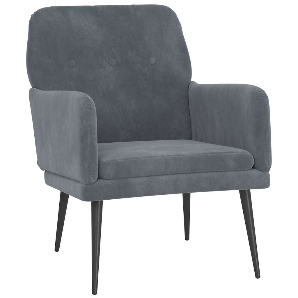Armchair Dark Grey Velvet