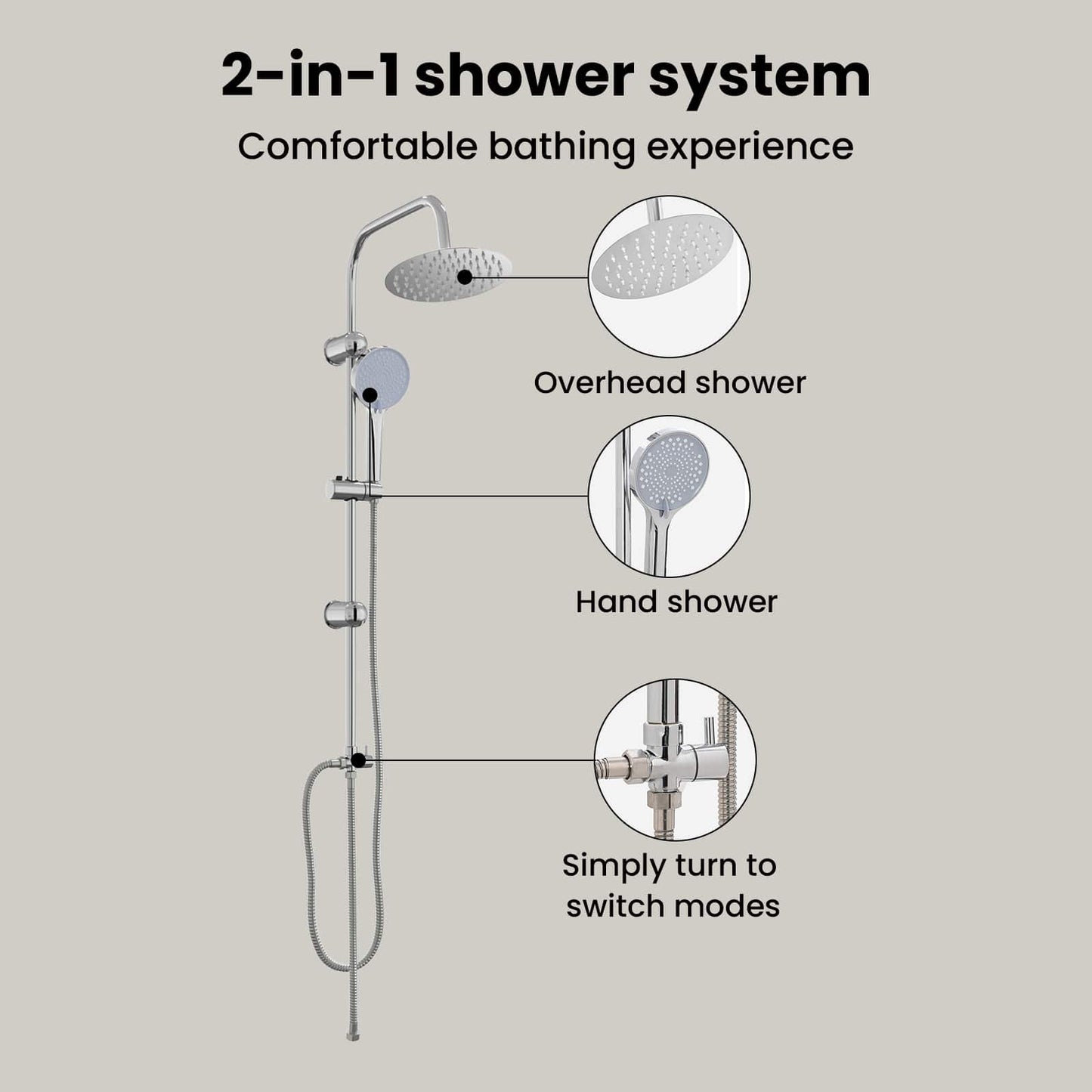Shower System Silver 47 x 20 x 95 cm Stainless Steel