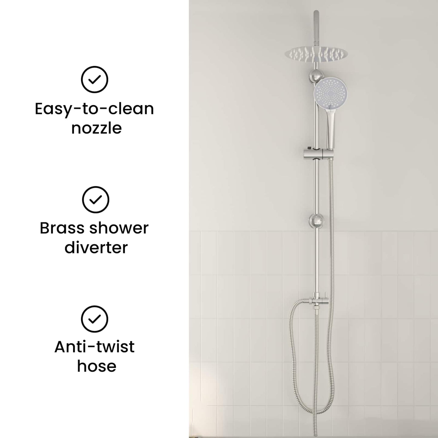 Shower System Silver 47 x 20 x 95 cm Stainless Steel