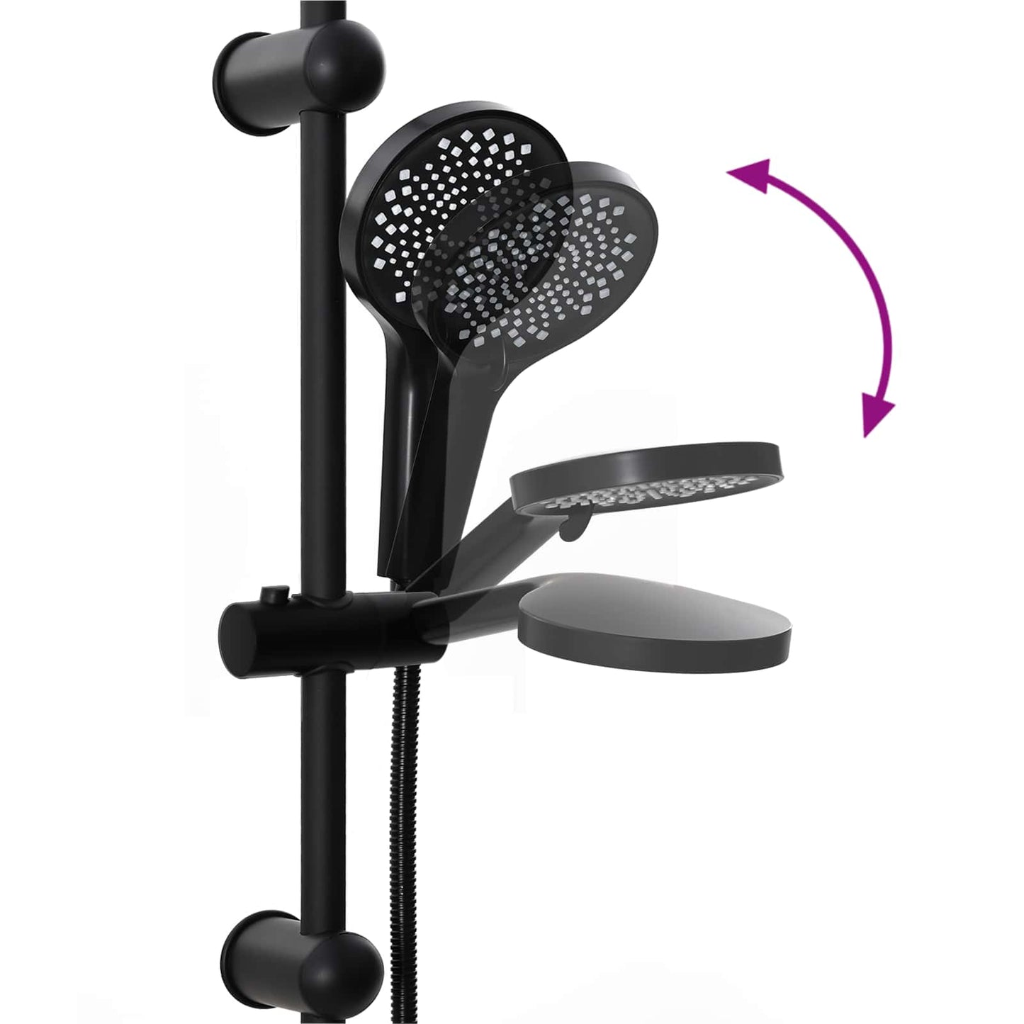 Shower System Black 47 x 20 x 95 cm Stainless Steel