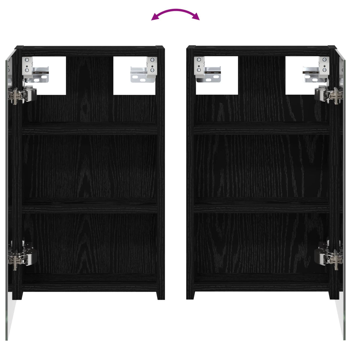 Bathroom Mirror Cabinet Black Oak 30 x 10.5 x 50 cm
