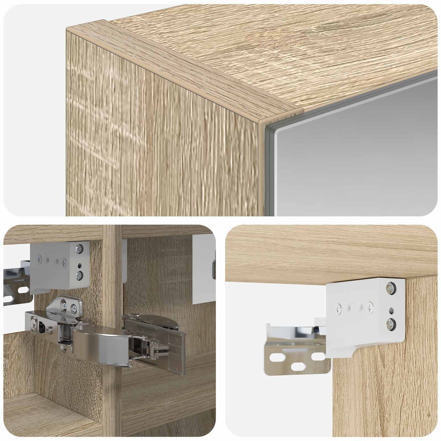 Bathroom Mirror Cabinet Sonoma Oak 30 x 10.5 x 50 cm