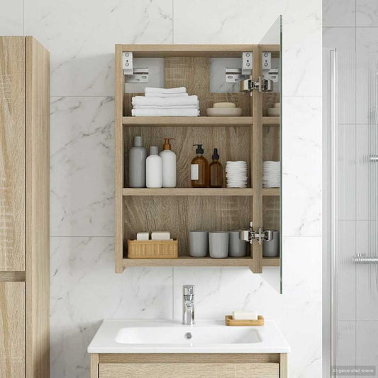 Bathroom Mirror Cabinet Sonoma Oak 30 x 10.5 x 50 cm