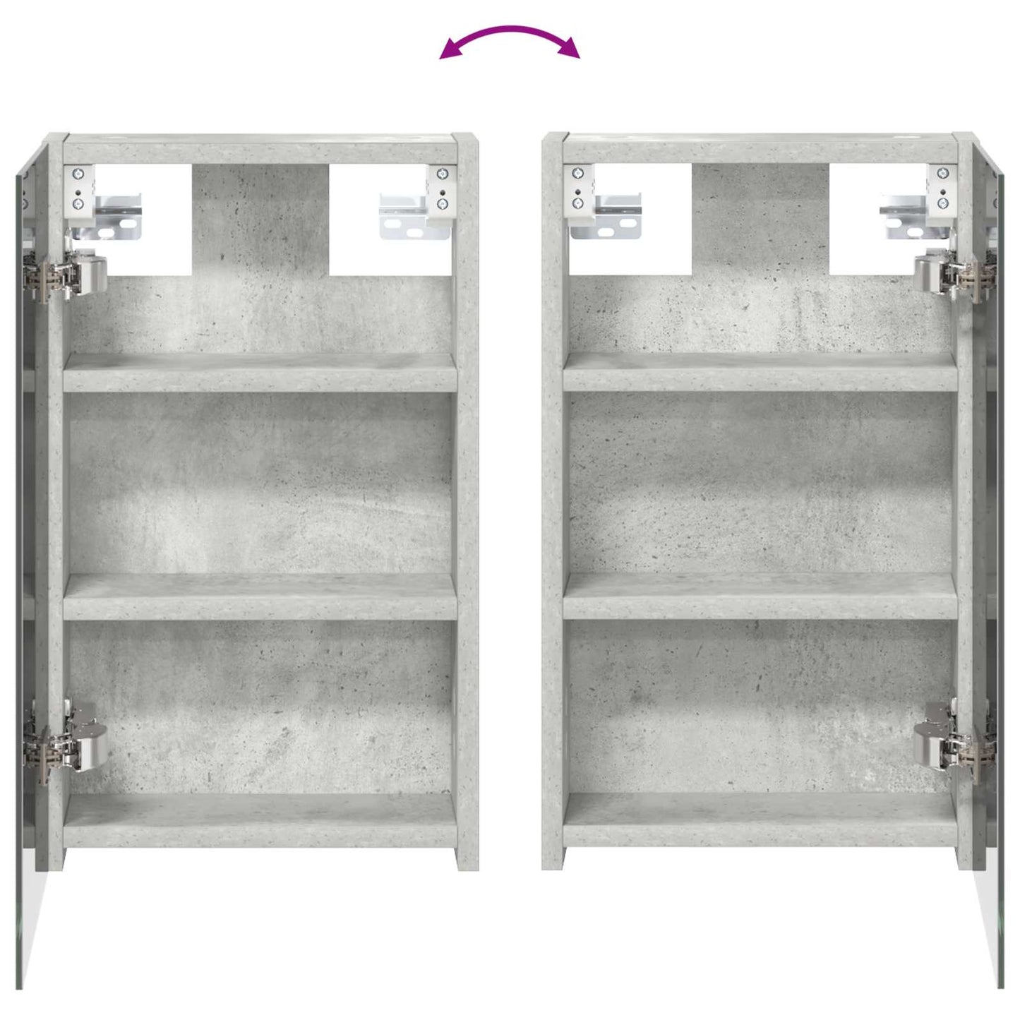 Bathroom Mirror Cabinet Concrete Grey 30 x 10.5 x 50 cm