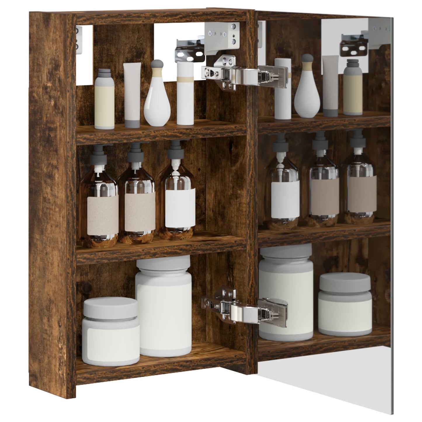 Bathroom Mirror Cabinet Smoked Oak 30 x 10.5 x 50 cm