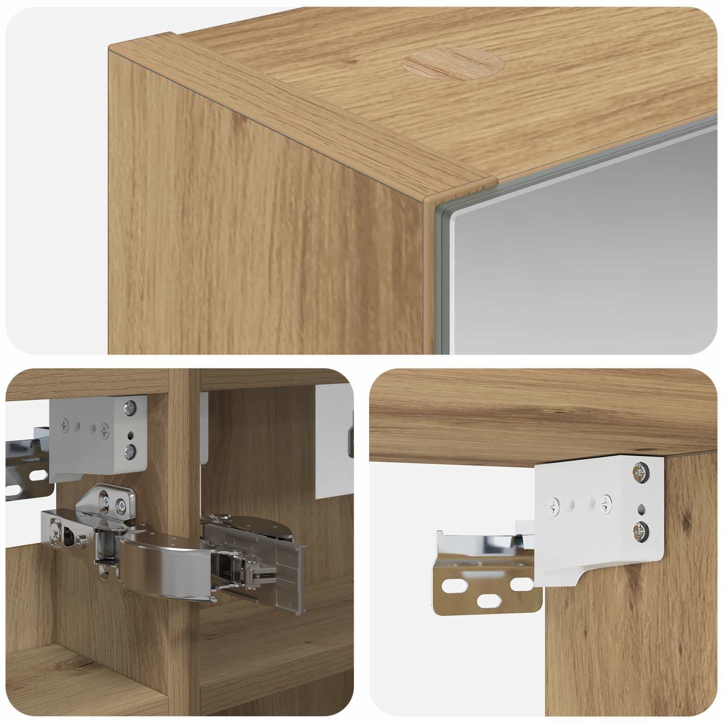 Bathroom Mirror Cabinet Artisian Oak 30 x 10.5 x 50 cm