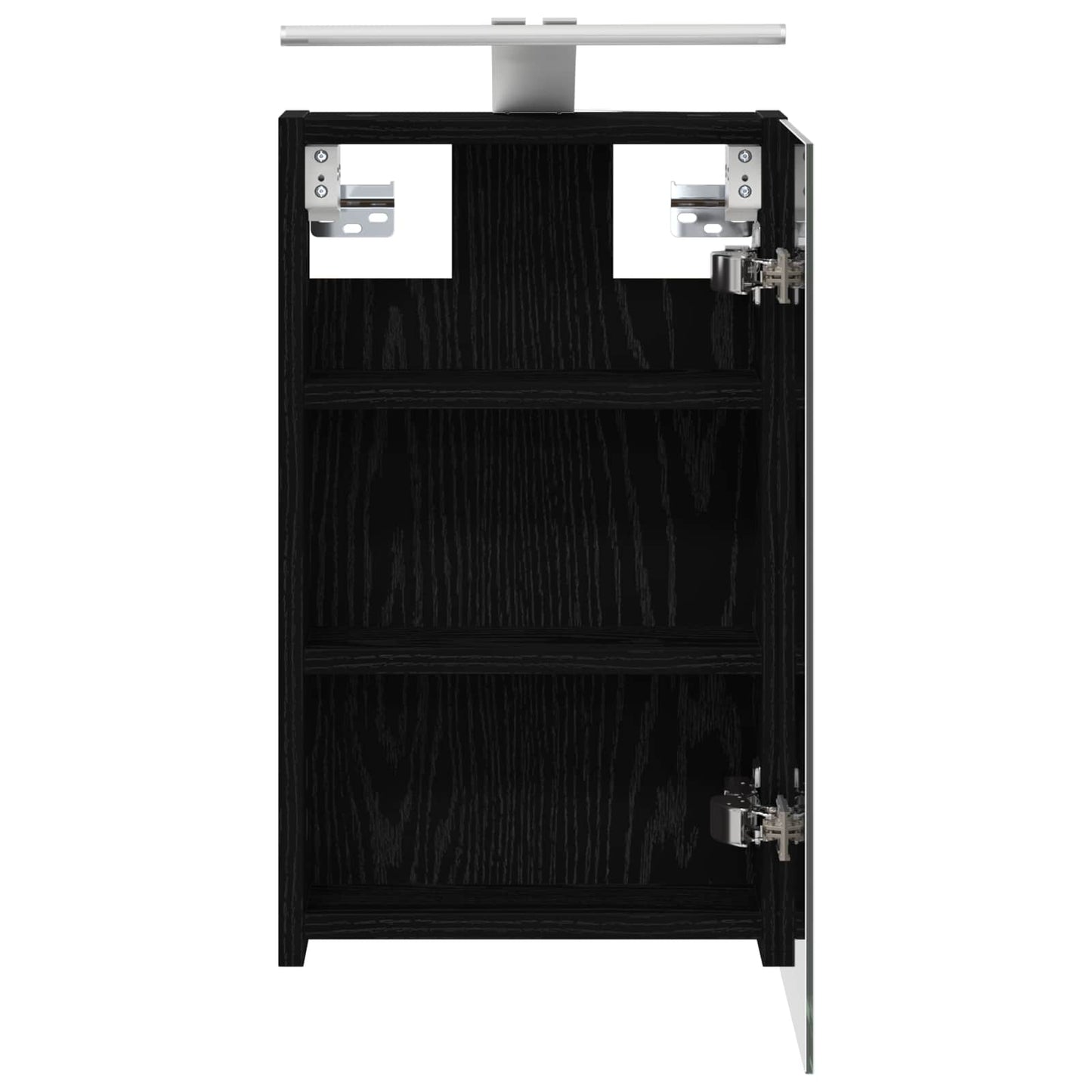 Bathroom Mirror Cabinet Black Oak 30 x 10.5 x 50 cm