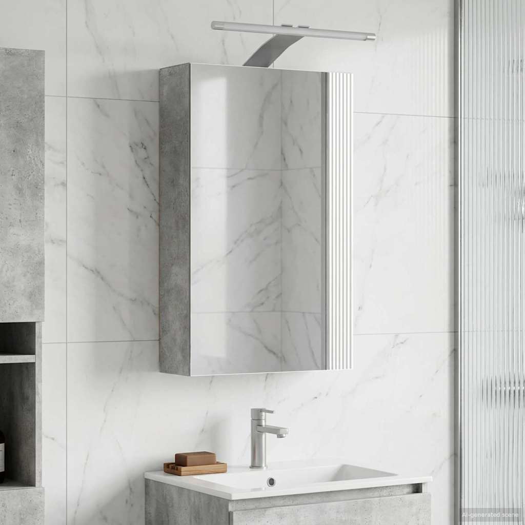 Bathroom Mirror Cabinet Concrete Grey 30 x 10.5 x 50 cm