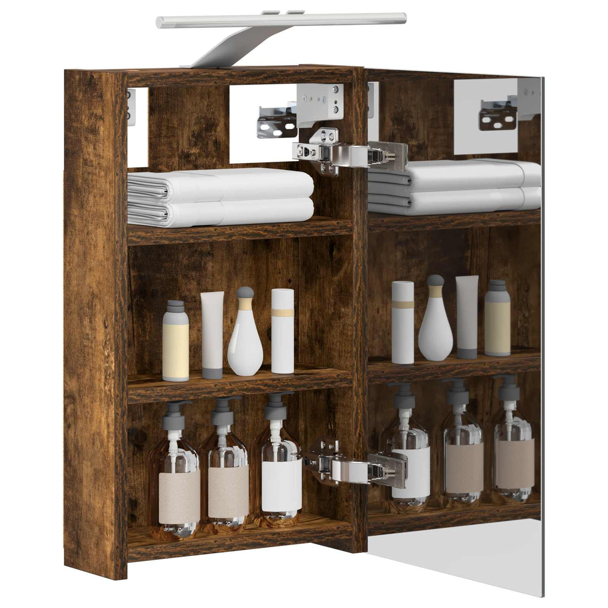 Bathroom Mirror Cabinet Smoked Oak 30 x 10.5 x 50 cm