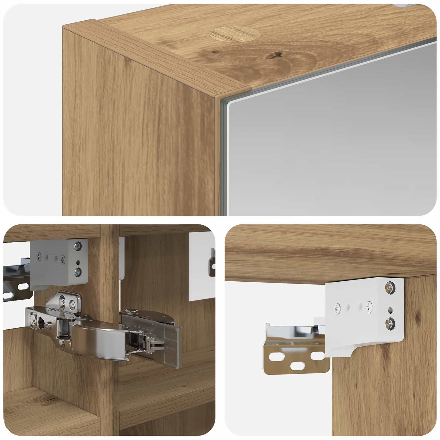 Bathroom Mirror Cabinet Artisian Oak 30 x 10.5 x 50 cm