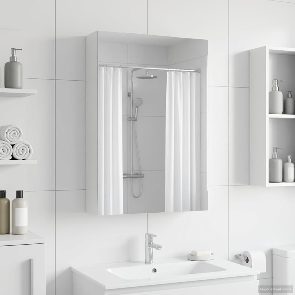 Bathroom Mirror Cabinet White 40 x 10.5 x 60.5 cm