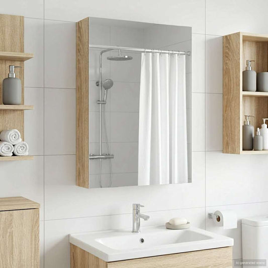 Bathroom Mirror Cabinet Sonoma Oak 40 x 10.5 x 60.5 cm