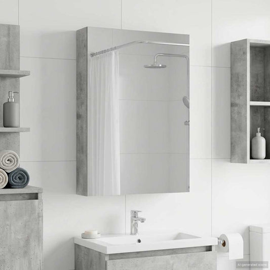 Bathroom Mirror Cabinet Concrete Grey 40 x 10.5 x 60.5 cm