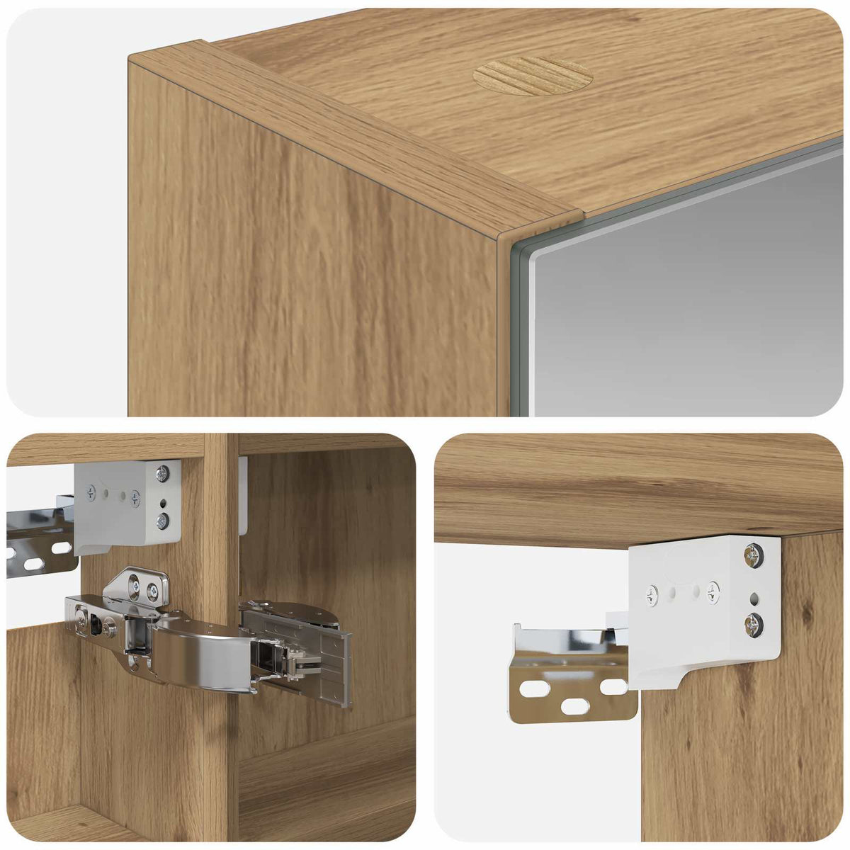 Bathroom Mirror Cabinet Artisian Oak 40 x 10.5 x 60.5 cm