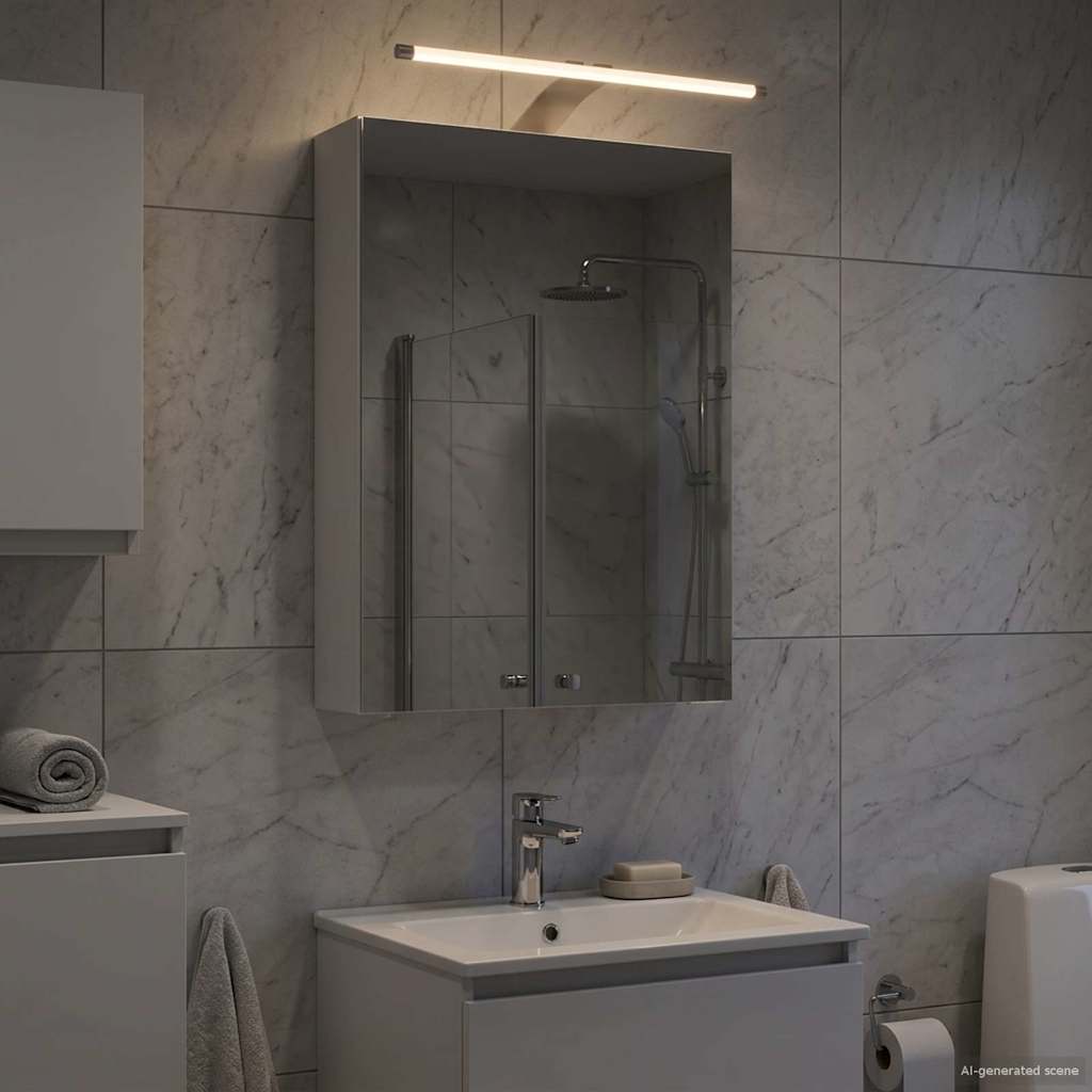 Bathroom Mirror Cabinet White 40 x 10.5 x 60.5 cm