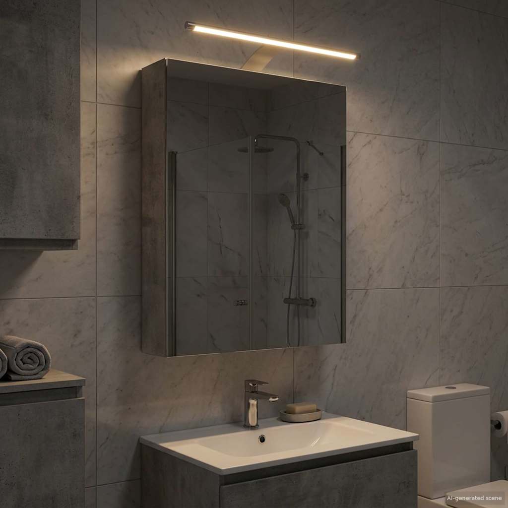Bathroom Mirror Cabinet Concrete Grey 40 x 10.5 x 60.5 cm